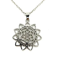 flower of life mandala pendant necklace women fleur de vie sacred geometry jewelery