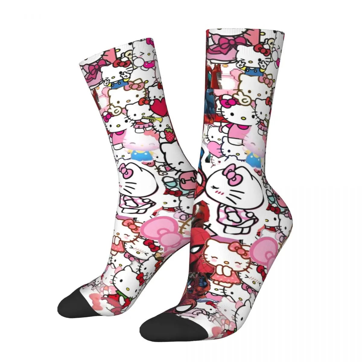 Модные мужские носки в стиле Харадзюку с героями мультфильмов Hello Kitty