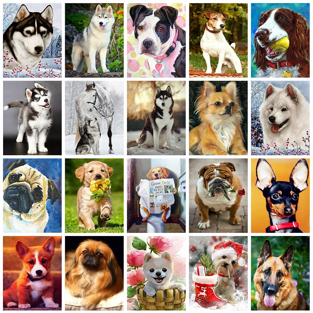 

Diamond Painting Dog Full Square&Round Drill 5D DIY Diamond Embroidery Animals Mosaic Sale Rhinestone Art Home Decor