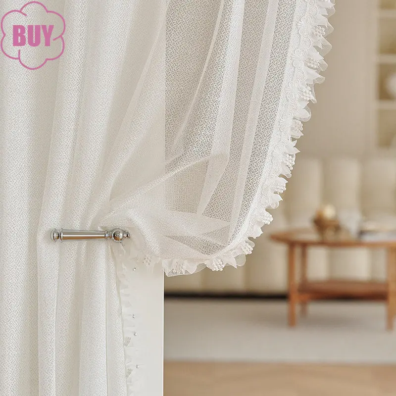 

Macrame Curtains for Living Room Luxury Bedroom Dining Custom Butterfly Lace and Ready Sheer Curtains White Tulle Princess Room