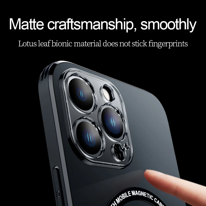 For iPhone 14 Pro Max Phone case Metal Invisible Bracket Holder Back Cover For iPhone 13 Pro 14 Plus For Magsafe Magnetic Case