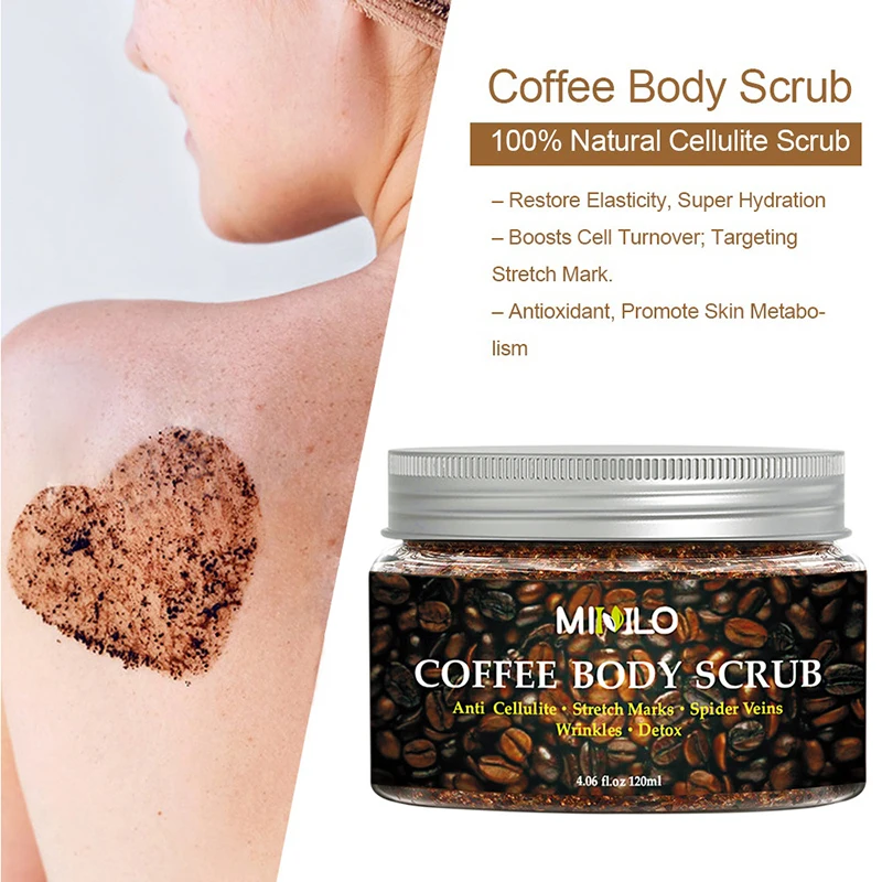 

120g Coffee Scrub Body Scrub Cream Facial Sea Salt Exfoliating Whitening Moisturizing Anti Cellulite Treatment Acne Body care
