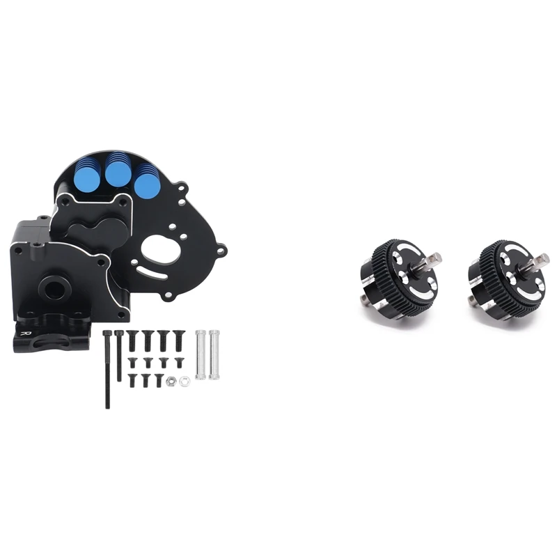 

2 Set RC Car Part: 1 Set Metal Transmission Case Gearbox & 1 Set Metal Differential Case Set