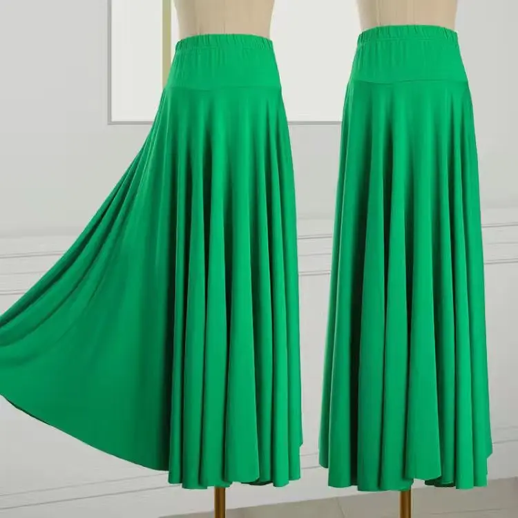 

Summer Casual Elegant A-line Beach Faldas Saia Women Maxi Long Skirts Spring High Waist Solid Skirts Female Loose Jupe Y398