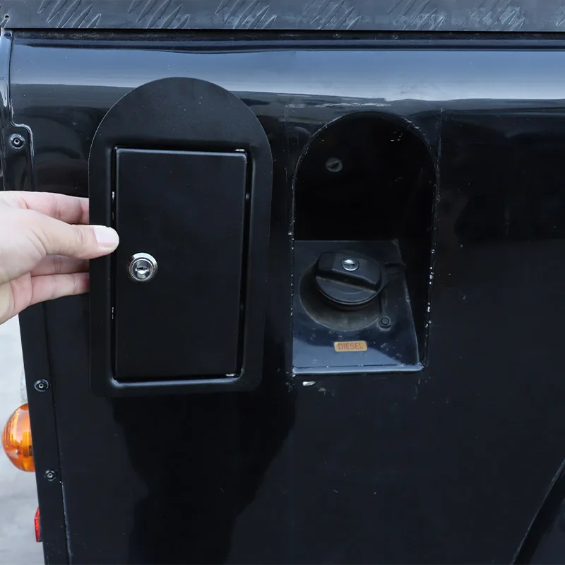 

Stainless steel Car Oil Fuel Tank Cap With Key Lock Cover Stickers For Land Rover Defender 90 110 2004-2018 Car Accessories