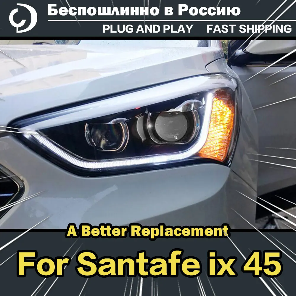 AKD автостайлинг фары для Hyundai IX45 2012-2015 Santafe светодиодные DRL Передняя лампа