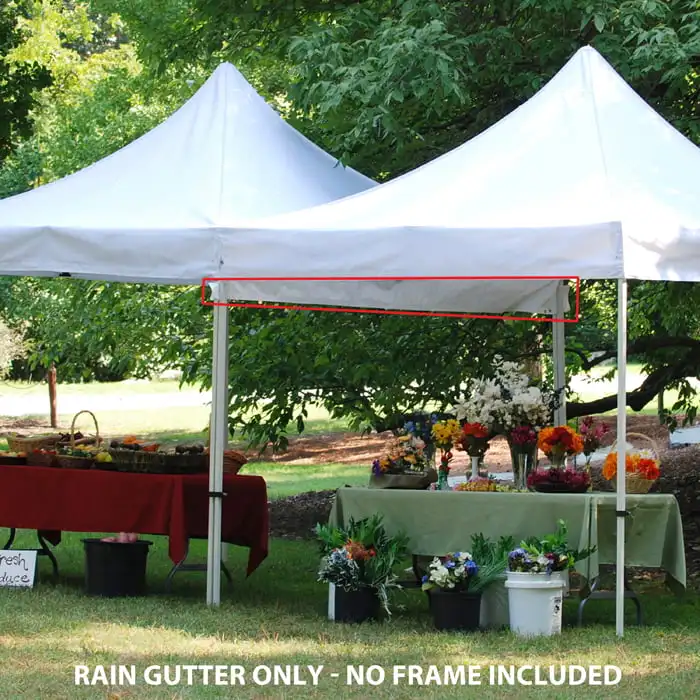 

10 ft Rain Gutter Attachment w/ 10 White Ball Bungees