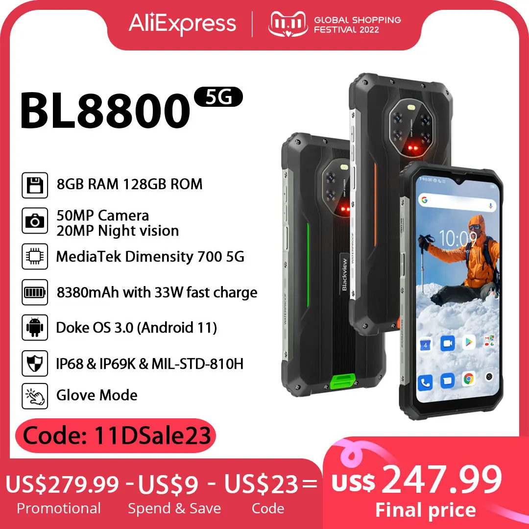 Kup Światowa Premiera Blackview BL8800 Wytrzymały Smartfon 6.58