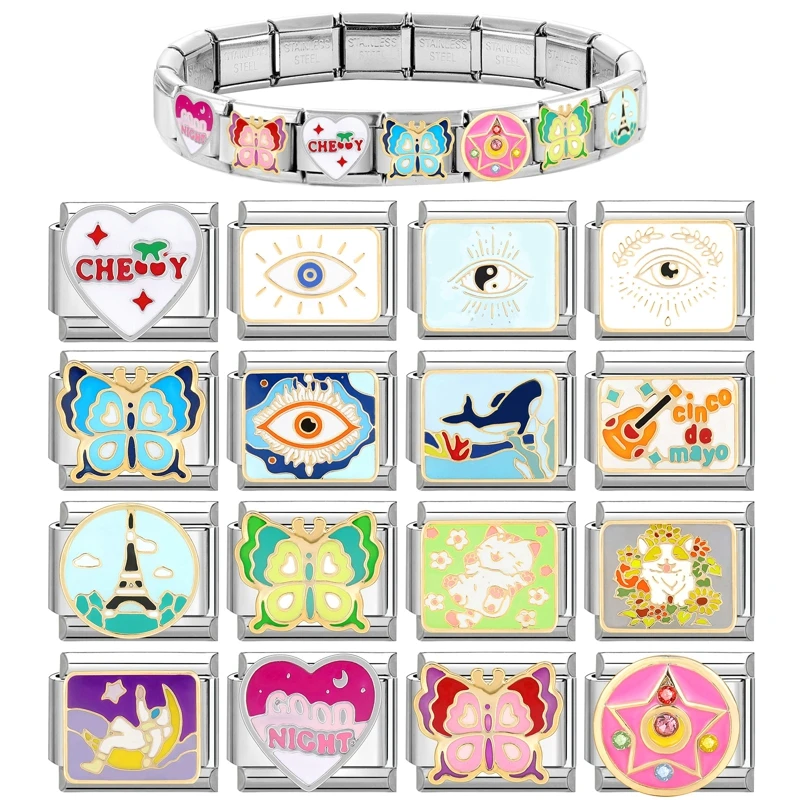 Подвеска в виде бабочки из нержавеющей стали 9 мм