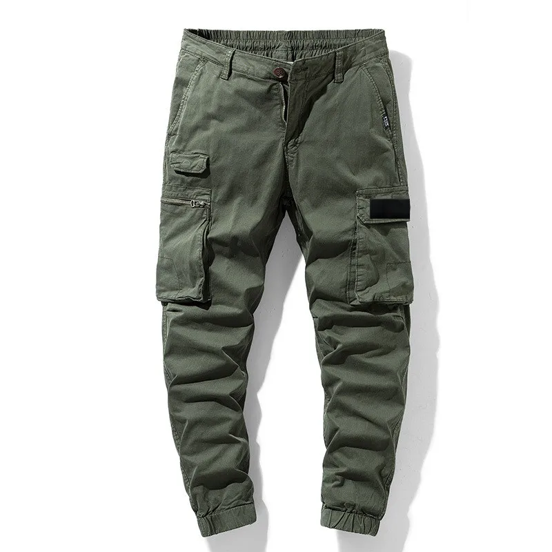 

Cargo Pants Men 23SS New Classic Compass Armband Embroidered Men Pant Military Retro Multi-Pocket Cargo Loose Pants