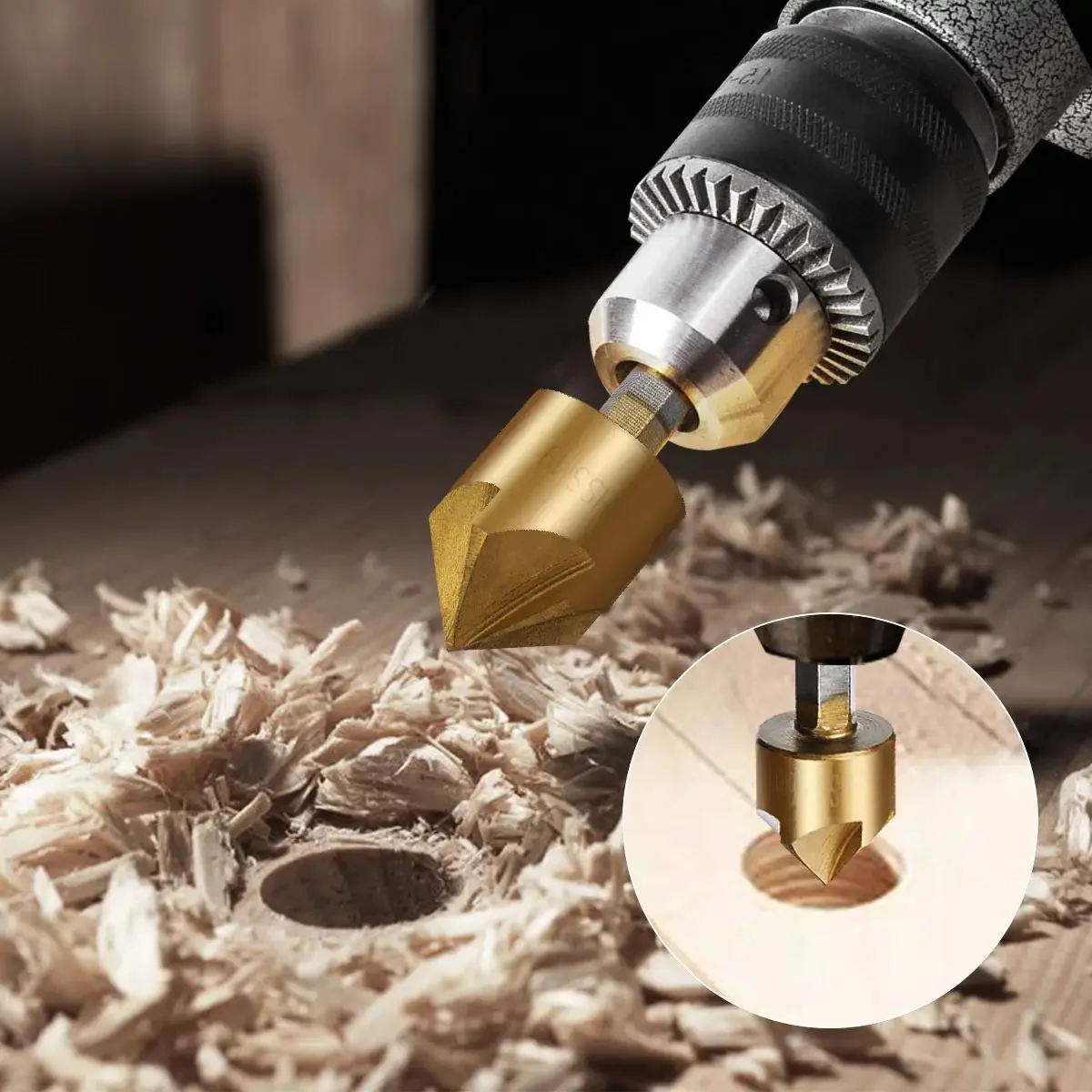 Набор из шести предметов: сверла с зенковкой 1/4 дюйма высокоскоростная сталь ЧПУ