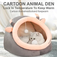 cat bed warm pet sleeping beds small dog cave soft kitten houses cute washable tent cozy winter mat cushion