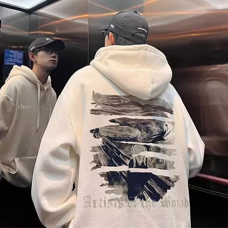 

2023 new autumn and winter Gothic pattern printed sweatshirt for men Y2K casual street hoodie Harajuku fashion jumper hoodie