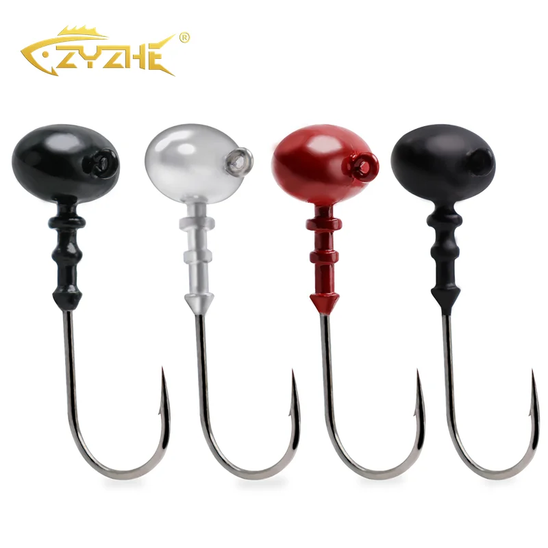 

ZYZ Elliptical Lead Hooks 5/7/10g 4Colors For Worm Fake Bait High Carbon Steel Barbed Fishhooks Lure Fishing Hooks Tackle