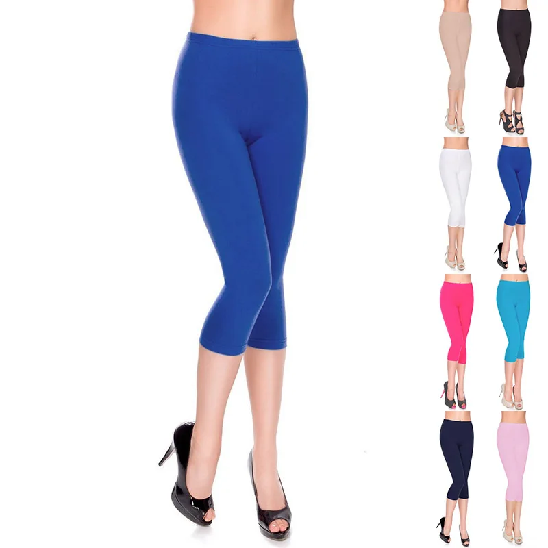 

Women's Ice Silk Super Elastic Thin Soft Sports Skinny Slim Fit Cropped Trousers Leggings Breathable Fahion Skinny Thermal Pants