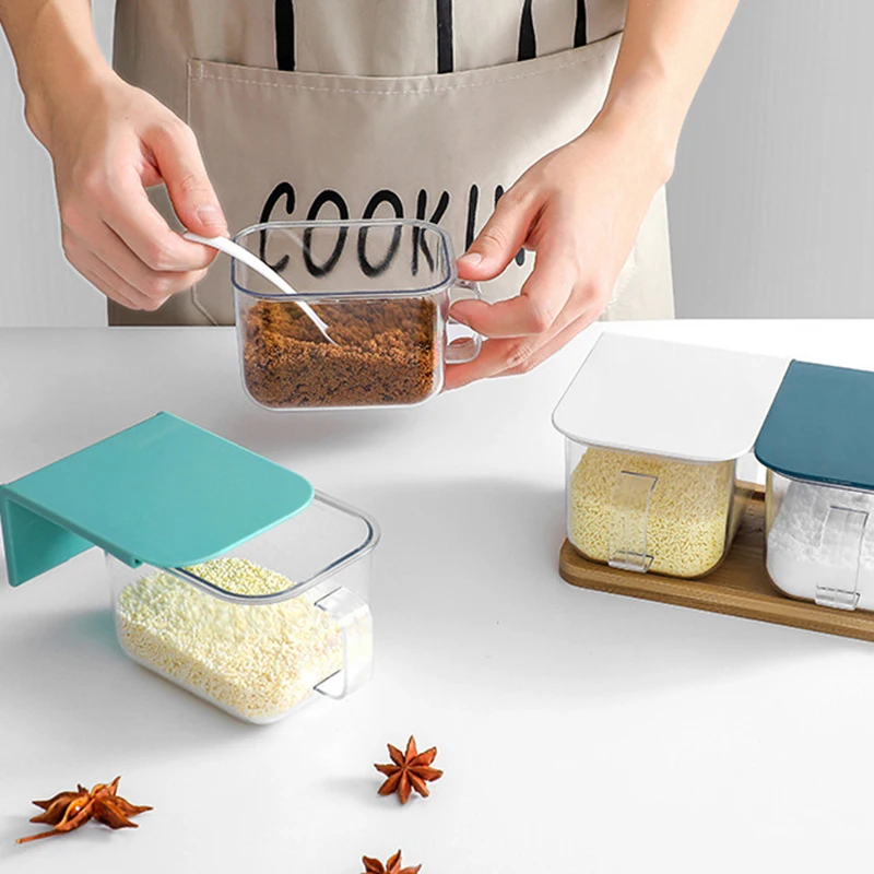 

Household Kitchen Seasoning Box Seasoning Jar Free Perforation Wall Hanging Dust-proof And Moisture-proof Seasoning Box