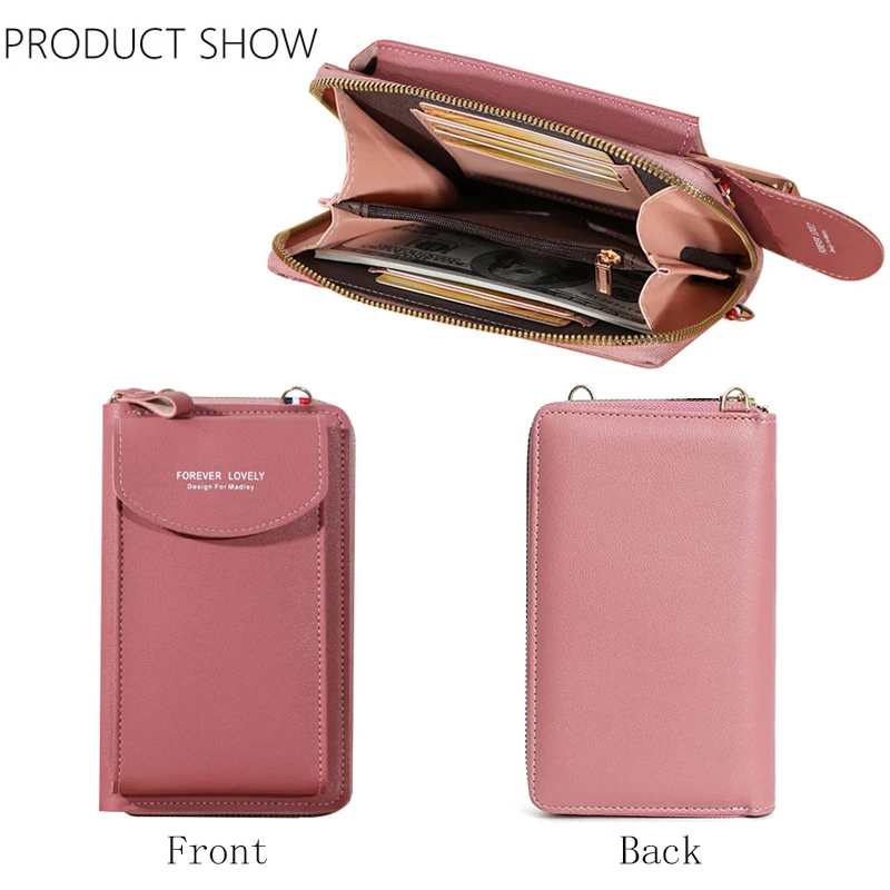 Кошелек женский многофункциональный клатч для мобильного телефона с сенсорным