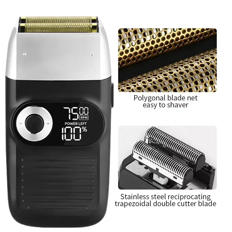 

Kemei Hair cutting machine Rechargeable Beard trimmer LCD display Electric shaver for men's Razor 3-gear speed Bald hair clipper