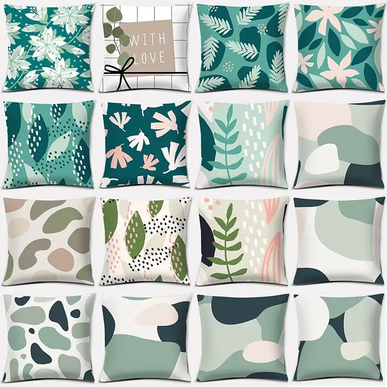 

Abstract Green Series Throw Pillow Gift Home Office Decoration Throw Pillow Bedroom Sofa Car Cushion Cover