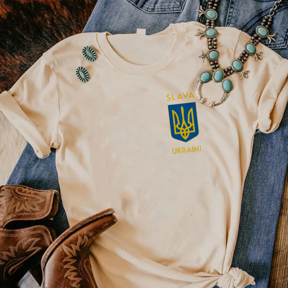 

Футболка с изображением украинской Украины, женская летняя футболка в стиле Харадзюку, забавная Женская одежда с графическим дизайном