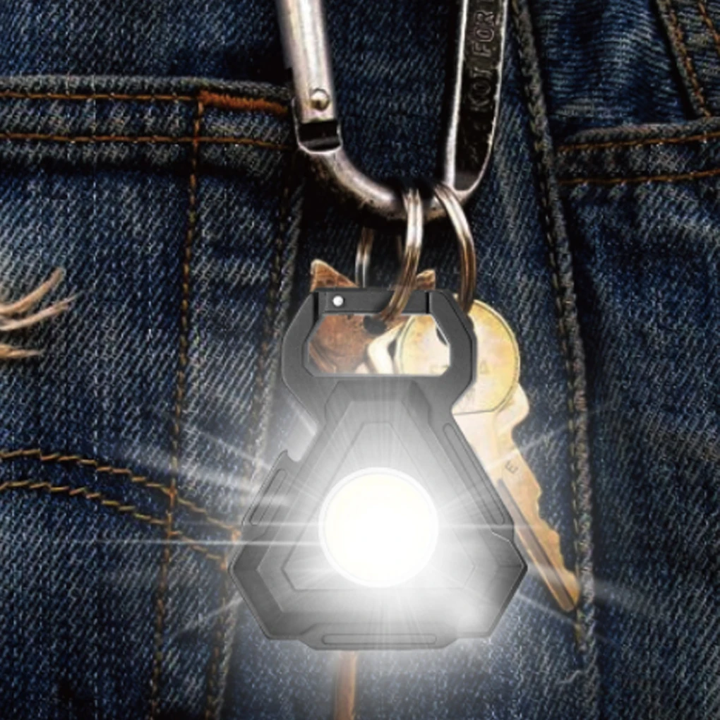 

Hiking Traveling High Brightness Mini Work Light Portable 4 Modes Flashlight with Snap Hook Rechargeable Hand Torch Spotlight