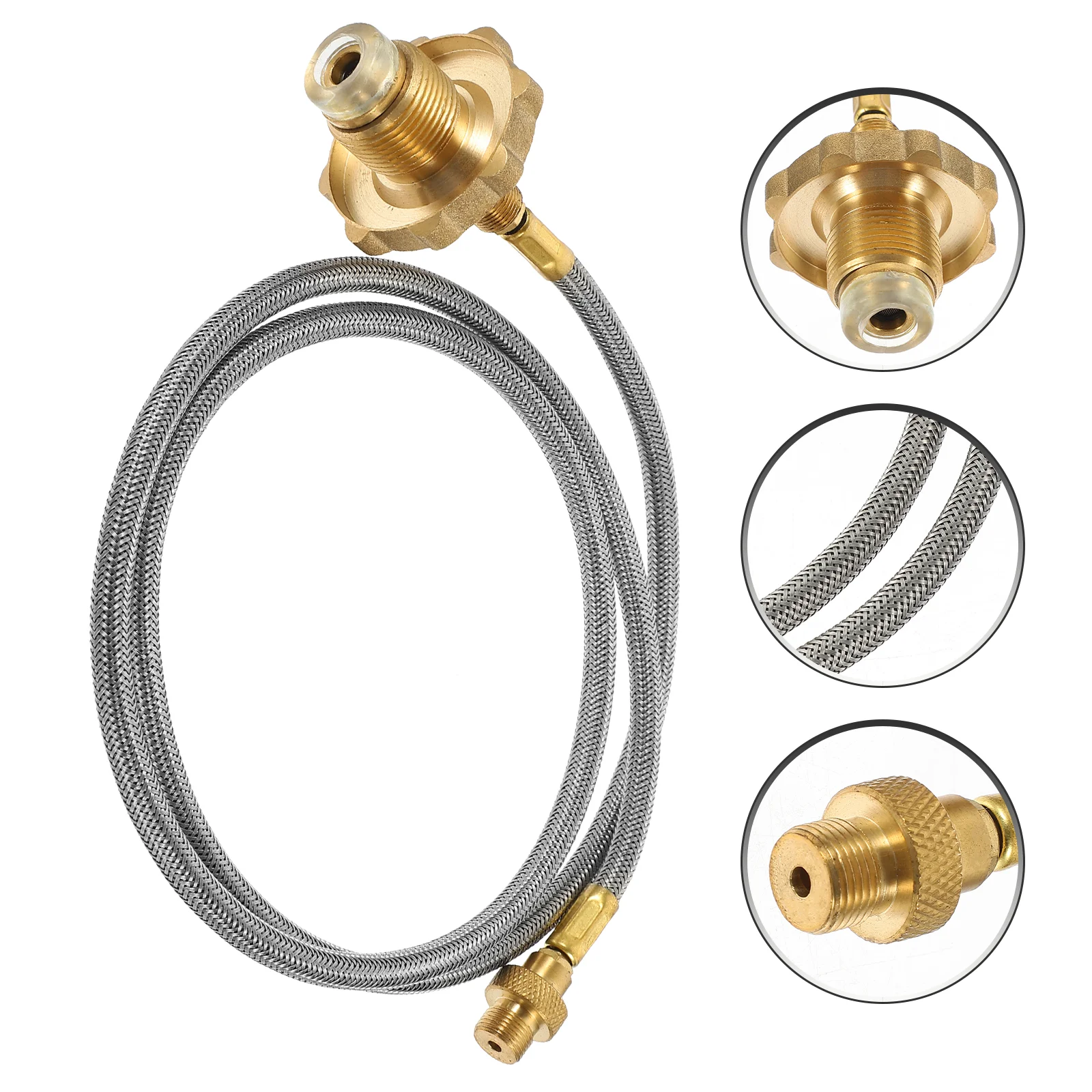 

Camping Propane Hose Tank Gas Line Adapter 20lb 1lb Converter Braided Propand Grill