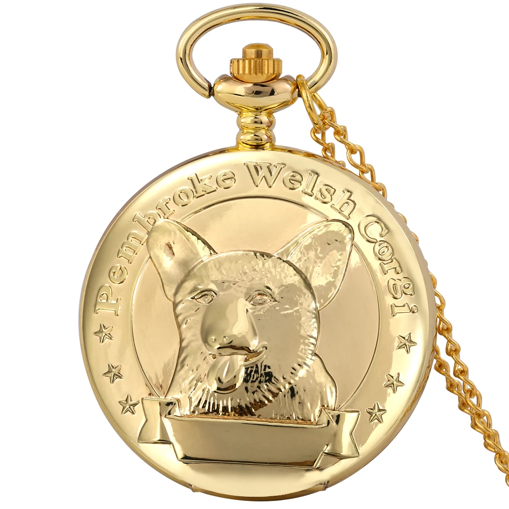 

Luxury Honest Pembroke Welsh Corgi Design Quartz Pocket Watch Friendly Pet Dog Loyal Friend Birthday Gifts for Men Women 2022