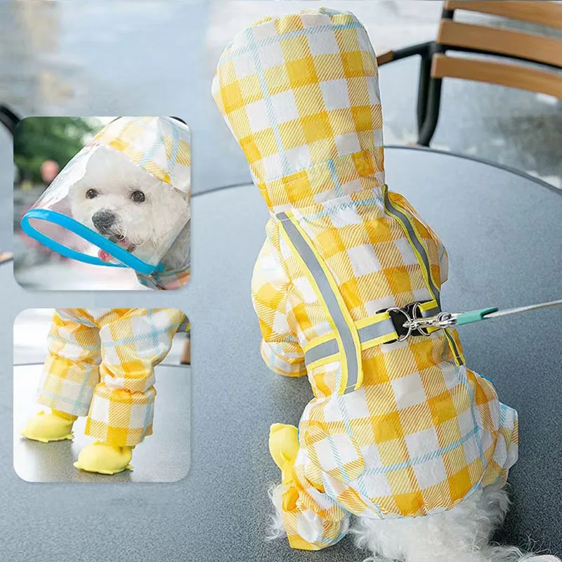 

Pet All Inclusive Raincoat Dog Clothes with Traction Buckle Waterproof Raincoat Dog Clothing Corgi Bulldog Small Pet Apparel