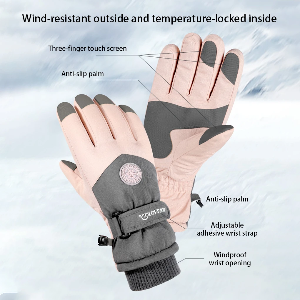 

1 пара зимние лыжные перчатки зимние ветрозащитные водонепроницаемые Нескользящие сенсорные перчатки для верховой езды кемпинга рыбалки катания на лыжах катания на коньках варежки