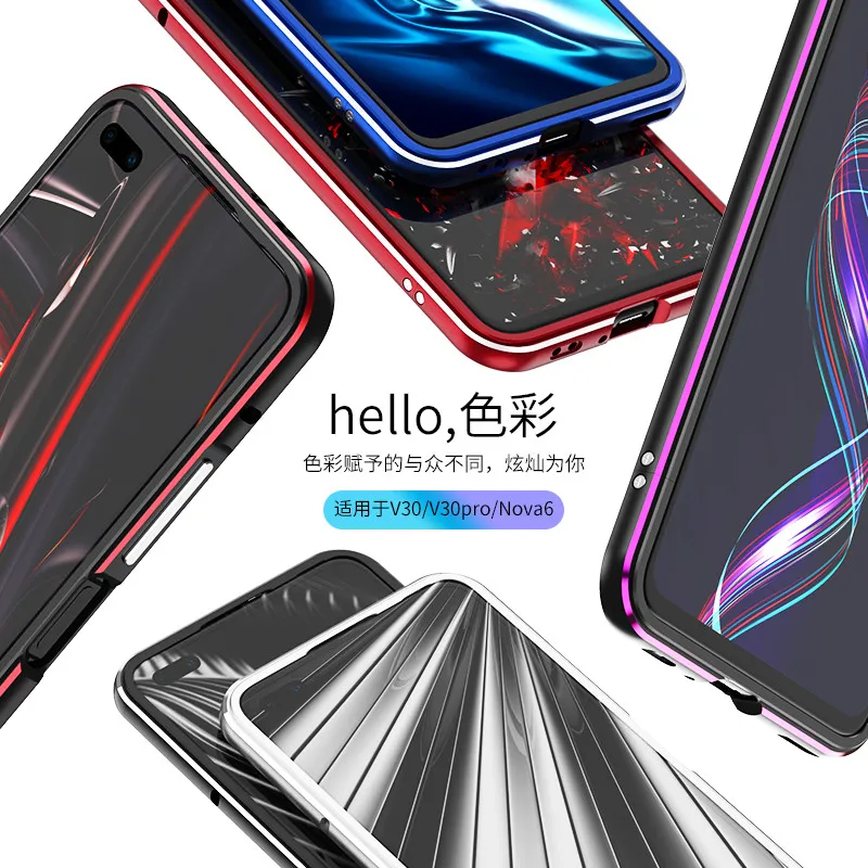Dropshipping Aluminum Metal Bumper Case For Honor V30 V 30 Pro Huawei Nova 6 Slim Border Cover CASE Lens Carmera+Frame Protector