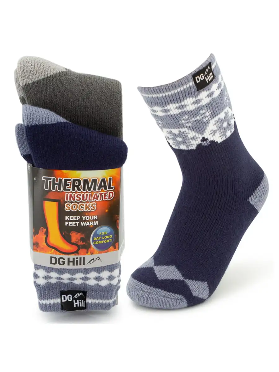 

(2 Pair) Kid's Thermal Winter Socks Thick Heat Trapping Insulated Boot Sock