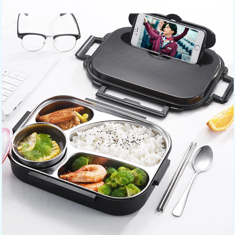 

Stainless Steel Lunch Box for Kids School Children Food Storage Insulated Lunch Container Box Breakfast Bento Case with Soup Cup