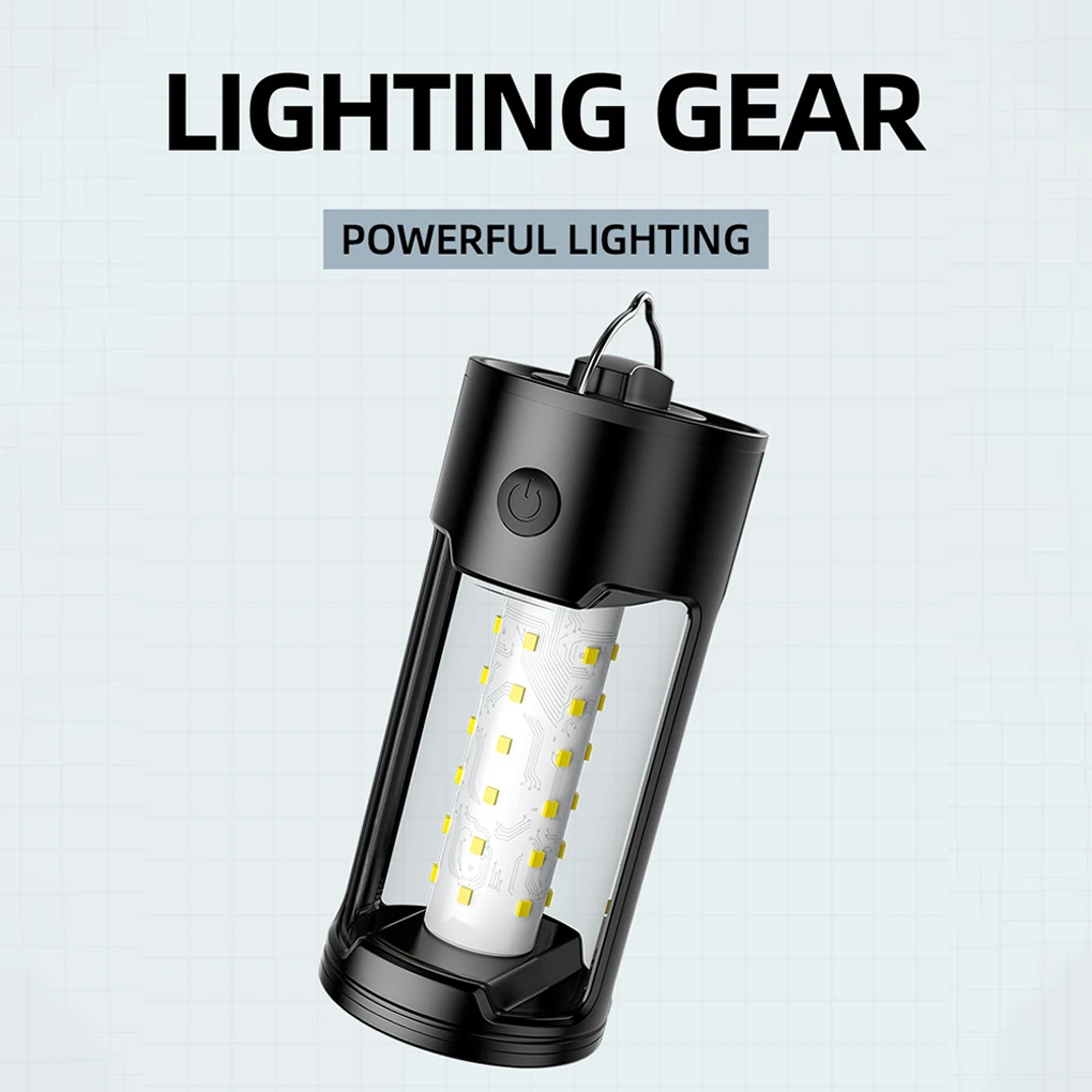 

Camping Tent Lantern USB Charging IPX45 Waterproof Light Hanging Emergency Hiking Travel Riding Lamp Flashlight