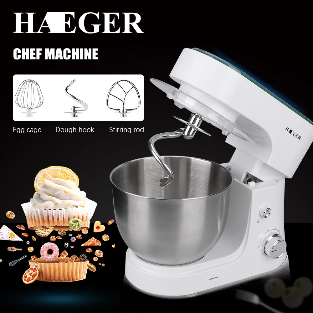 

Электрический миксер со стойкой, миксер для теста с наклонной головкой и чашей из нержавеющей стали 4 л, крючок для теста, измельчитель и вен...