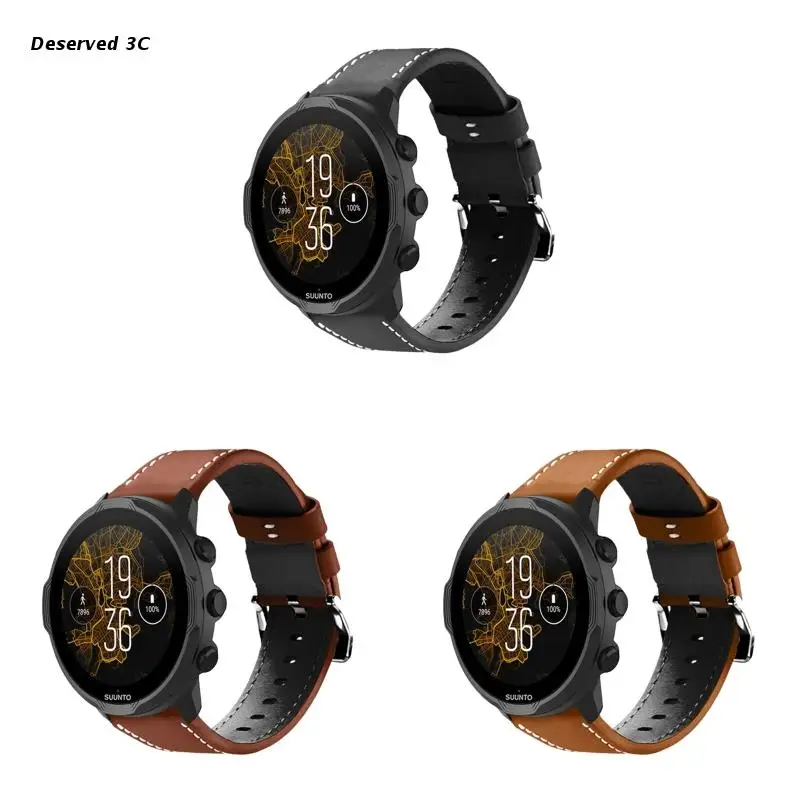 

R9CB Sport Band Wristband for suunto7/9/9 Baro Leather Strap Belt Smartwatch Bracelet