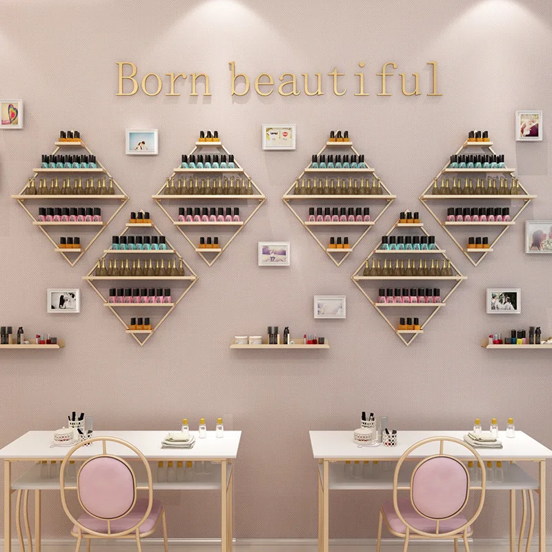 

Скандинавские Современные Простые полки для ногтей настенный клей для ногтей помада дисплей аксессуары для ванной комнаты