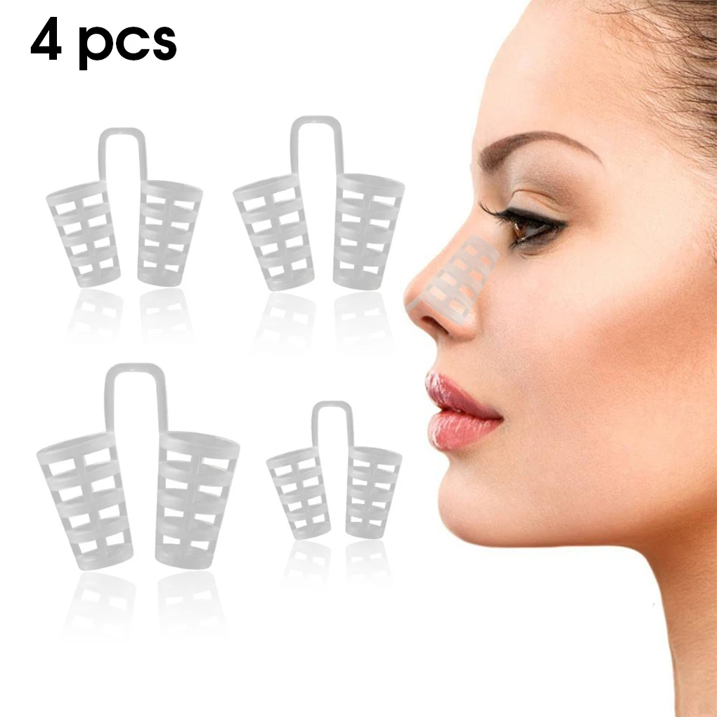 

Набор из 4 инструментов для защиты от храпа, силиконовые инструменты для облегчения апноэ, ночного храпа, зажим для облегчения дыхания для м...