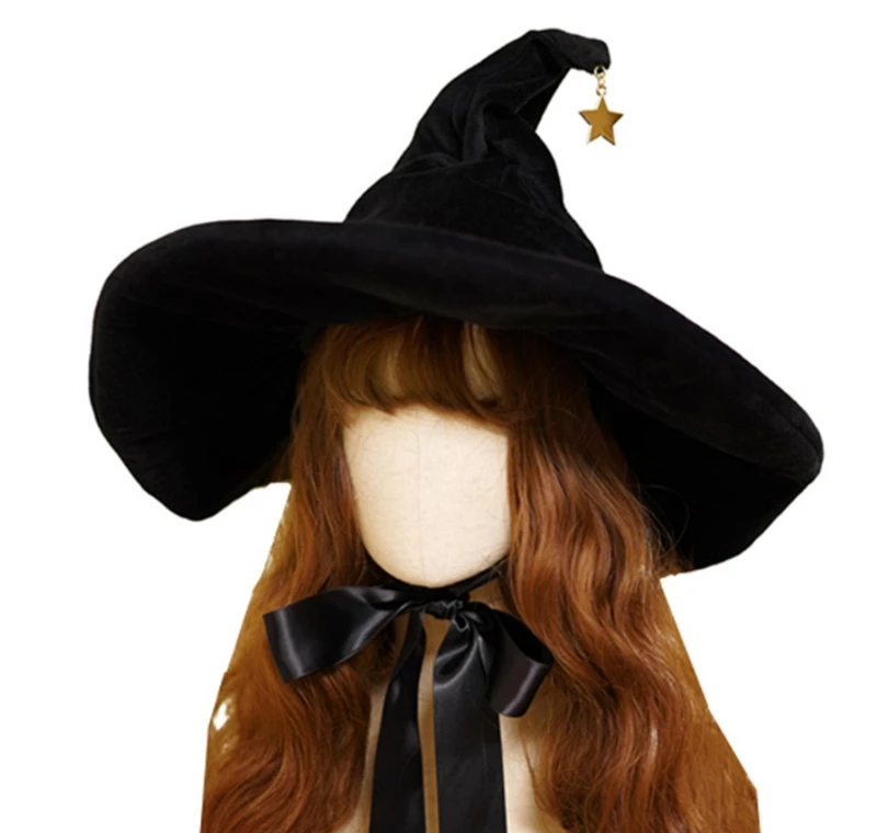 

Women's Curved Cone Witch Hat Costume Accessory Women Sharp Pointed Witch Hat for Halloween Christmas Costume Party