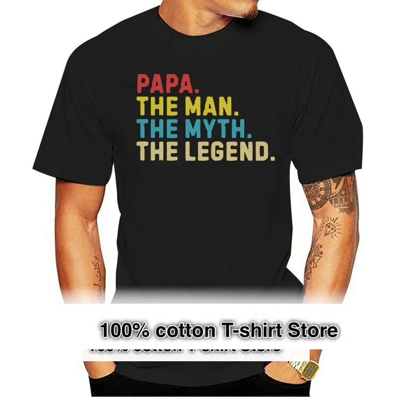 

Мужская футболка с надписью «Papa The Man The Myth The Legend», сделанная в США