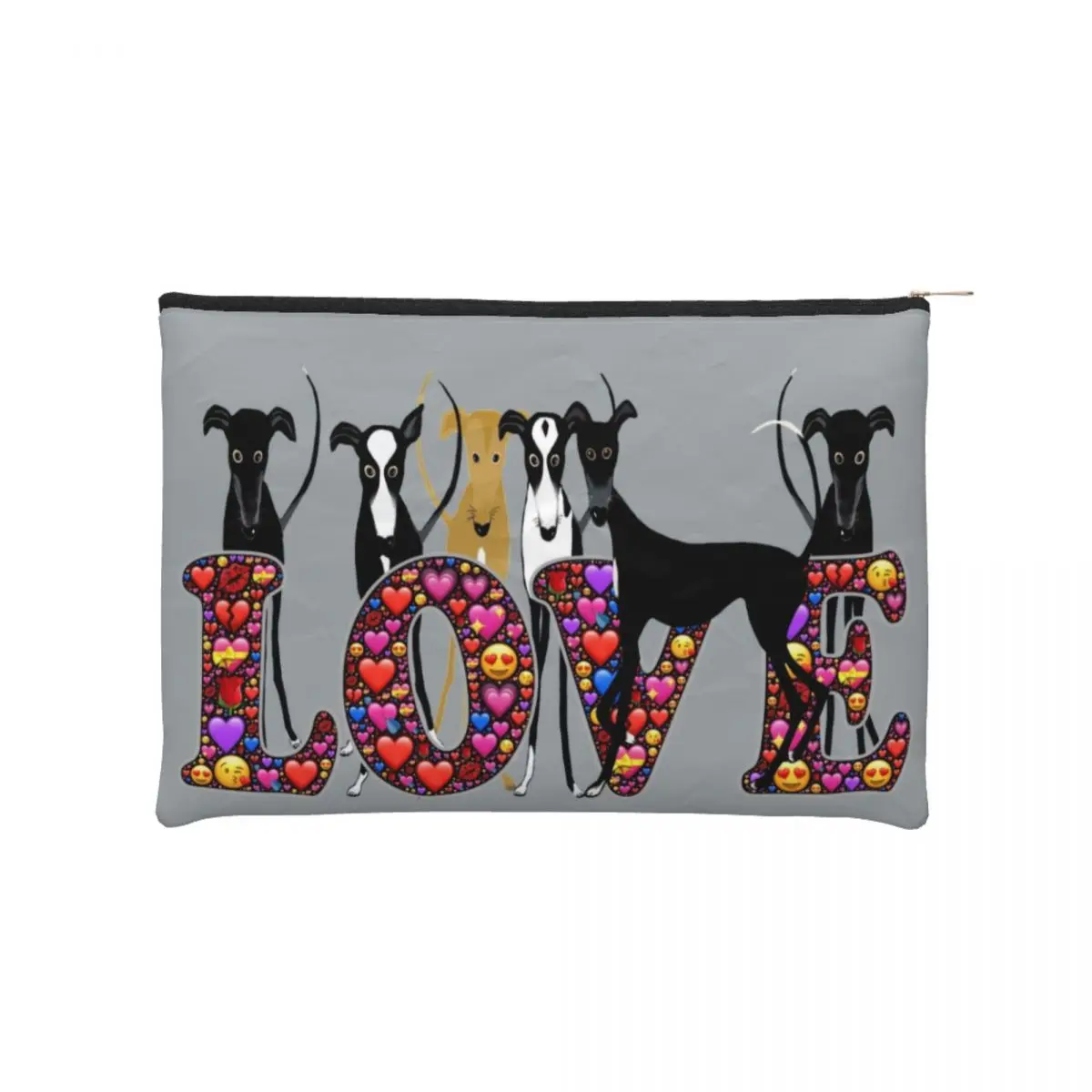 

Love Hounds Makeup Bag Women Travel Cosmetic Organizer Kawaii Greyhound Whippet Sighthound Dog Storage Toiletry Bags