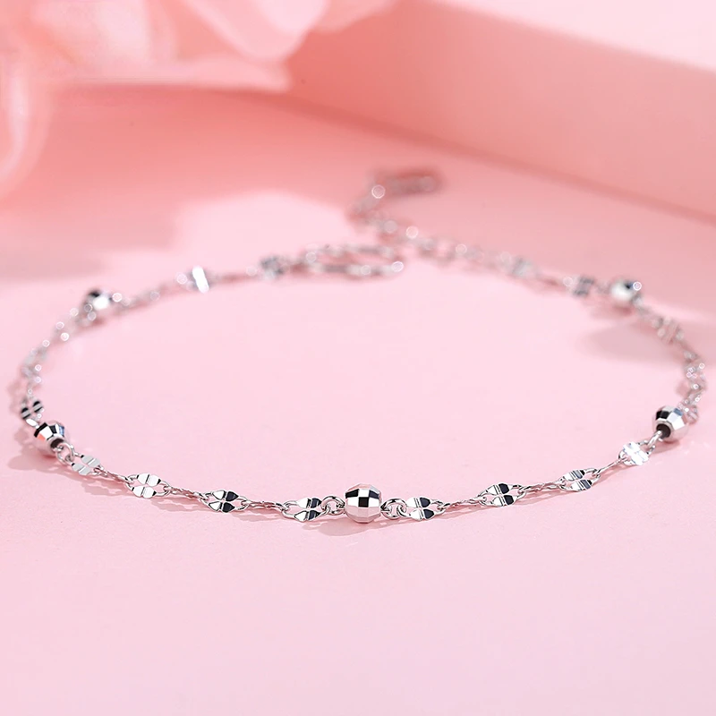 

Genuine Pt950 platinum bracelet women's round beads cold wind fashion wild platinum chain girlfriends birthday gift
