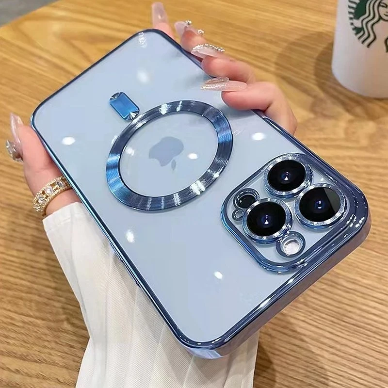 

Candy Plating Magnetic Clear For Magsafe Wireless Charge Case For iPhone 14 Plus 11 Pro Max 14 Pro 13 12 Pro Max Silicone Case