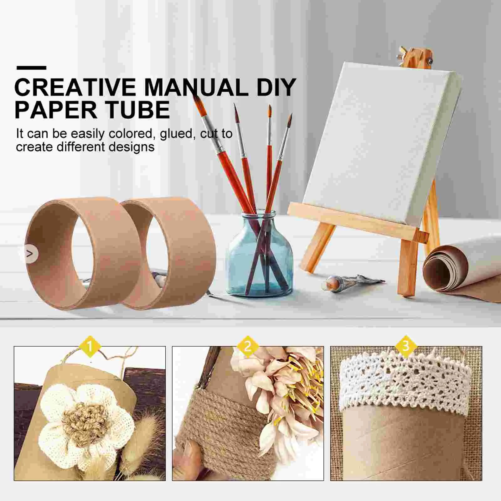 Paper Cardboard Roll Crafts Toilet Tubes Tubes Craftroll Kraft Round Towel Brown Crafts Diy Art Tube Empty Small Thin Blank images - 6