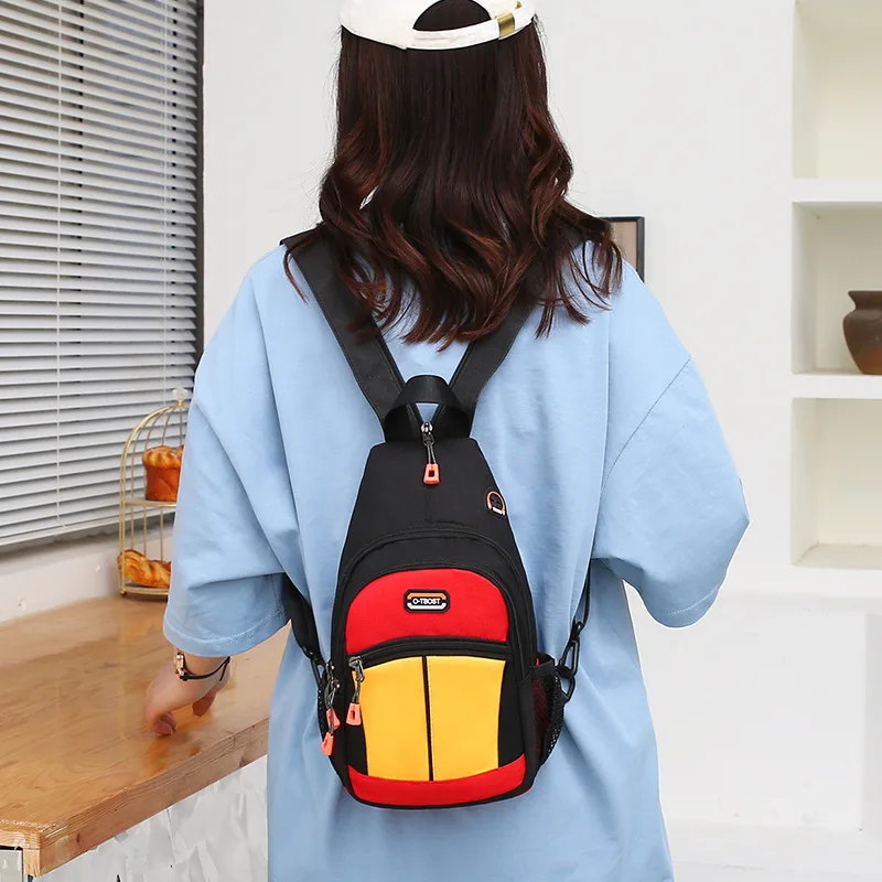 New Fashion Men Women Chest Bag Multi-Functional Oxford Shoulder Bag Casual Crossbody Bag Sports Teenager Small Backpack