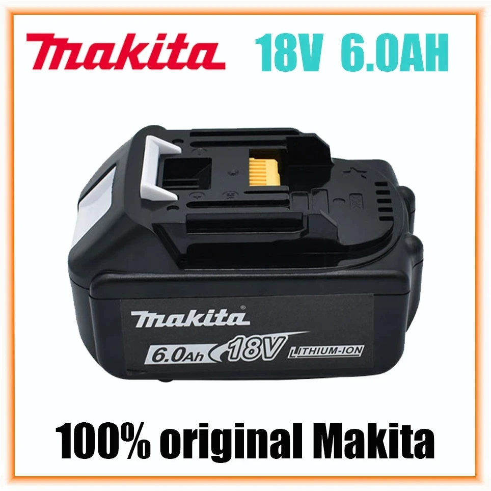 Makita 100% original 18V 6.0Ah rechargeable power tool battery With LED lithium ion replacement LXT BL1860B BL1860 BL1850