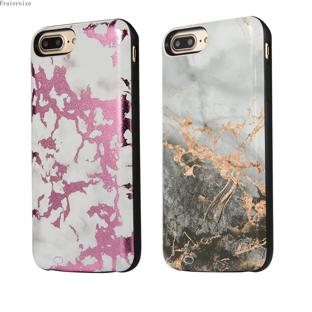 

Vintage Marble Battery Charger Case For iPhone 6 6S 7 8 Plus SE 2020 Charging Case ForiPhone X XR Xs 11 Pro Max Power Bank Spare