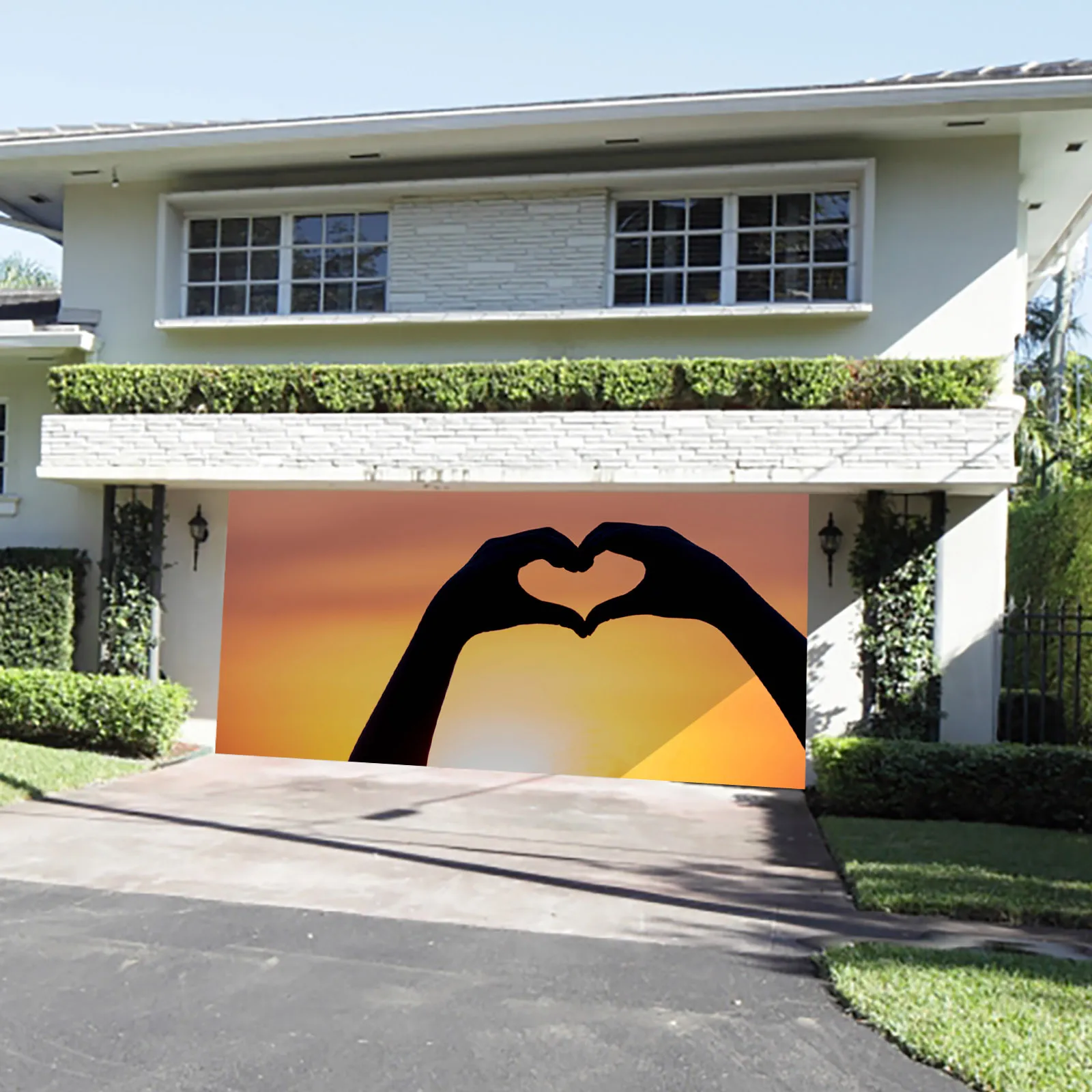 

7x16ft Счастливый День святого Валентина праздник баннер дверь гаража крышка росписи Роза Любовь тонкий гобелен для девочек-подростков спальня