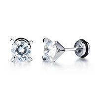 new spiral earrings non mainstream punk earrings set with diamond titanium stud earrings for both men and women