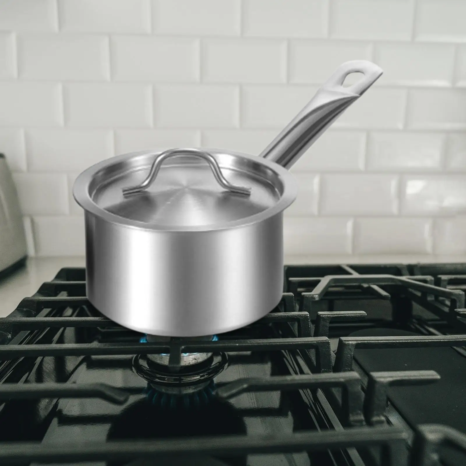 Индукционная кастрюля с крышкой из нержавеющей стали для супа и макарон