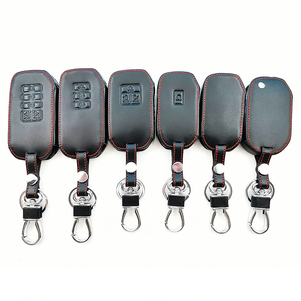 

Leather Key Cover Shell Holder For KIA Carnival Sportage R Seltos Sorento Stinger Cerato K5 2020 2021 Case Remote Key Chain Fob